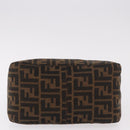 FENDI Zucca Canvas Mamma Baguette Shoulder Bag Black Brown Auth 185507SAV-9