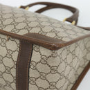 GUCCI GG Supreme Web Sherry Line Hand Bag PVC Beige Gold Auth 185508-9