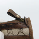 GUCCI GG Supreme Web Sherry Line Hand Bag PVC Beige Gold Auth 185508-10