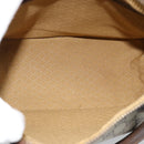 GUCCI GG Supreme Web Sherry Line Hand Bag PVC Beige Gold Auth 185508-11