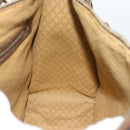 GUCCI GG Supreme Web Sherry Line Hand Bag PVC Beige Gold Auth 185508-17
