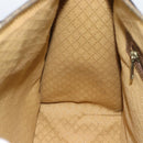 GUCCI GG Supreme Web Sherry Line Hand Bag PVC Beige Gold Auth 185508-18