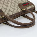 GUCCI GG Supreme Web Sherry Line Hand Bag PVC Beige Gold Auth 185508-7