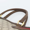 GUCCI GG Supreme Web Sherry Line Hand Bag PVC Beige Gold Auth 185508-8