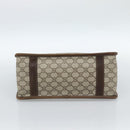 GUCCI GG Supreme Web Sherry Line Hand Bag PVC Beige Gold Auth 185508-5