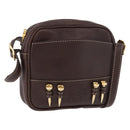 LOEWE Shoulder Bag Leather Brown Gold Auth 185510A-1