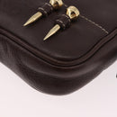 LOEWE Shoulder Bag Leather Brown Gold Auth 185510A-16