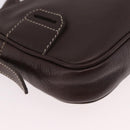 LOEWE Shoulder Bag Leather Brown Gold Auth 185510A-17