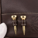 LOEWE Shoulder Bag Leather Brown Gold Auth 185510A-8