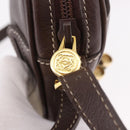 LOEWE Shoulder Bag Leather Brown Gold Auth 185510A-10