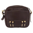 LOEWE Shoulder Bag Leather Brown Gold Auth 185510A-13