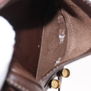 LOEWE Shoulder Bag Leather Brown Gold Auth 185510A-12