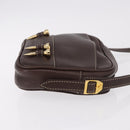 LOEWE Shoulder Bag Leather Brown Gold Auth 185510A-3