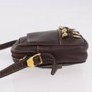 LOEWE Shoulder Bag Leather Brown Gold Auth 185510A-4