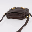 LOEWE Shoulder Bag Leather Brown Gold Auth 185510A-6