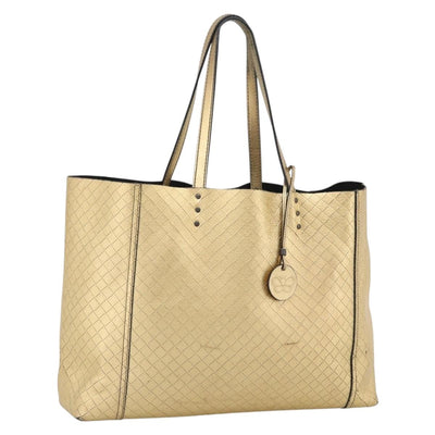 BOTTEGA VENETA Mirage Tote Bag Leather Gold Auth 185512