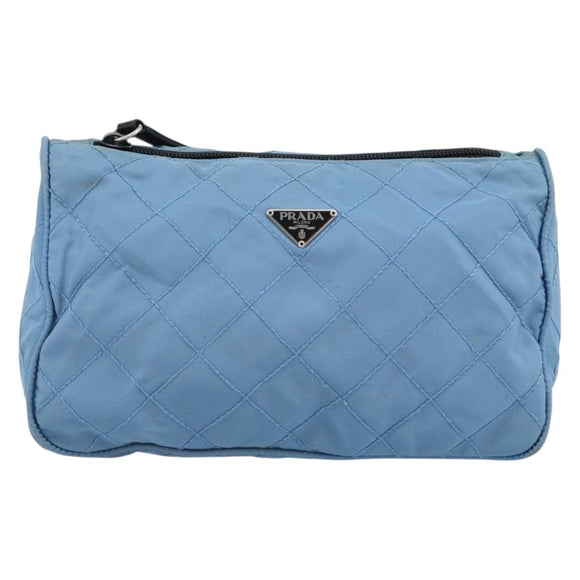 PRADA Pouch Nylon 2 Set Pink Blue Auth 185516