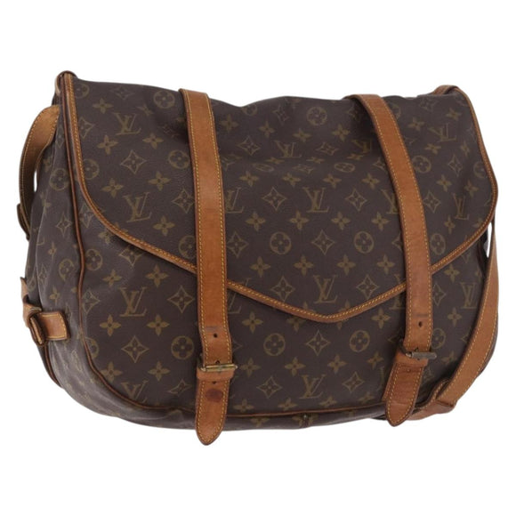 LOUIS VUITTON Monogram Saumur 43 Schoudertas M42252 LV Auth 185526