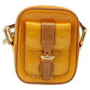 LOUIS VUITTON Monogram Vernis Christie PM Shoulder Bag Jaune M91110 Auth 185531-13