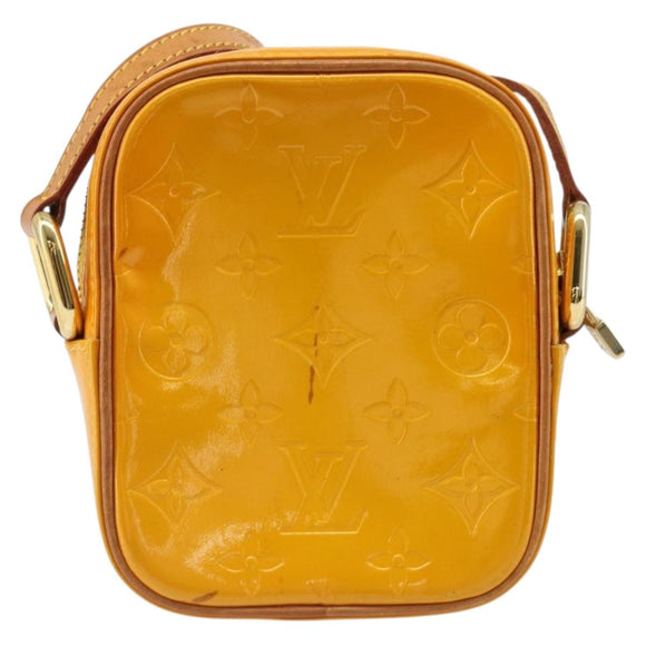 LOUIS VUITTON Monogram Vernis Christie PM Shoulder Bag Jaune M91110 Auth 185531