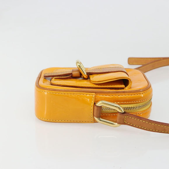 LOUIS VUITTON Monogram Vernis Christie PM Shoulder Bag Jaune M91110 Auth 185531