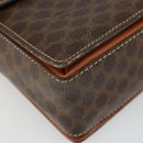 CELINE Macadam Canvas Shoulder Bag PVC Leather Brown Gold Auth 185532-15