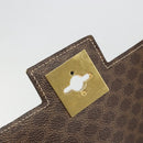 CELINE Macadam Canvas Shoulder Bag PVC Leather Brown Gold Auth 185532-9
