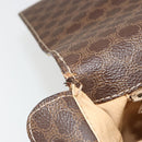 CELINE Macadam Canvas Shoulder Bag PVC Leather Brown Gold Auth 185532-10
