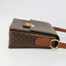 CELINE Macadam Canvas Shoulder Bag PVC Leather Brown Gold Auth 185532-3