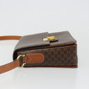 CELINE Macadam Canvas Shoulder Bag PVC Leather Brown Gold Auth 185532-4