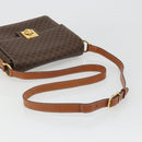 CELINE Macadam Canvas Shoulder Bag PVC Leather Brown Gold Auth 185532-7