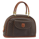 CELINE Macadam Canvas Hand Bag PVC Leather Brown Gold Auth 185533-1