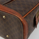 CELINE Macadam Canvas Hand Bag PVC Leather Brown Gold Auth 185533-10