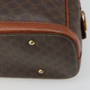 CELINE Macadam Canvas Hand Bag PVC Leather Brown Gold Auth 185533-12