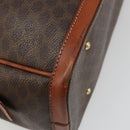 CELINE Macadam Canvas Hand Bag PVC Leather Brown Gold Auth 185533-13