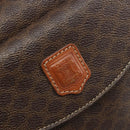 CELINE Macadam Canvas Hand Bag PVC Leather Brown Gold Auth 185533-14