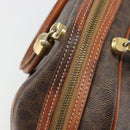 CELINE Macadam Canvas Hand Bag PVC Leather Brown Gold Auth 185533-17