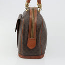 CELINE Macadam Canvas Hand Bag PVC Leather Brown Gold Auth 185533-4