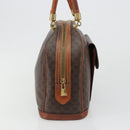 CELINE Macadam Canvas Hand Bag PVC Leather Brown Gold Auth 185533-5