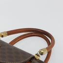 CELINE Macadam Canvas Hand Bag PVC Leather Brown Gold Auth 185533-8