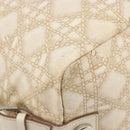 Christian Dior Panarea Hand Bag Canvas Ivory Silver Auth 185536A-11