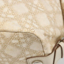 Christian Dior Panarea Hand Bag Canvas Ivory Silver Auth 185536A-12