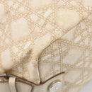 Christian Dior Panarea Hand Bag Canvas Ivory Silver Auth 185536A-13
