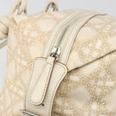 Christian Dior Panarea Hand Bag Canvas Ivory Silver Auth 185536A-14