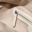 Christian Dior Panarea Hand Bag Canvas Ivory Silver Auth 185536A-19