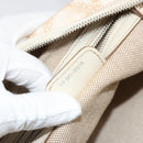 Christian Dior Panarea Hand Bag Canvas Ivory Silver Auth 185536A-21