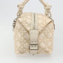 Christian Dior Panarea Hand Bag Canvas Ivory Silver Auth 185536A-4