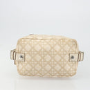 Christian Dior Panarea Hand Bag Canvas Ivory Silver Auth 185536A-9