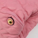 Miu Miu Hand Bag Leather Pink Gold Auth 185537-16