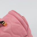 Miu Miu Hand Bag Leather Pink Gold Auth 185537-9